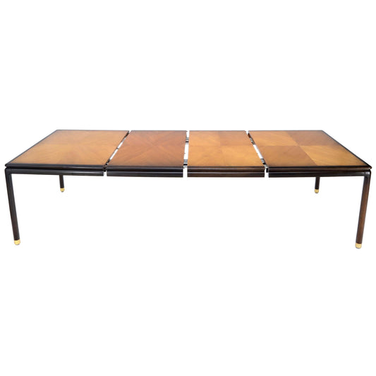 EstablishedLines Danish Mid-Century Modern Large Two-Tone Dining Room Table with 2 Leaves
