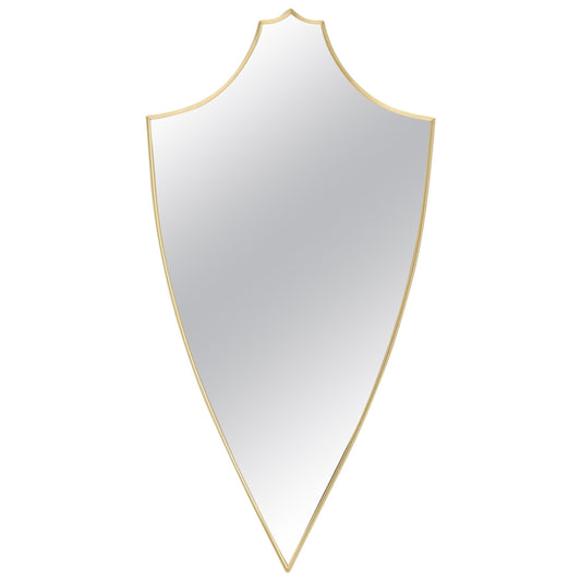 EstablishedLines Large Tall Shield Shape Anodized Aluminum Frame Wall Mirror