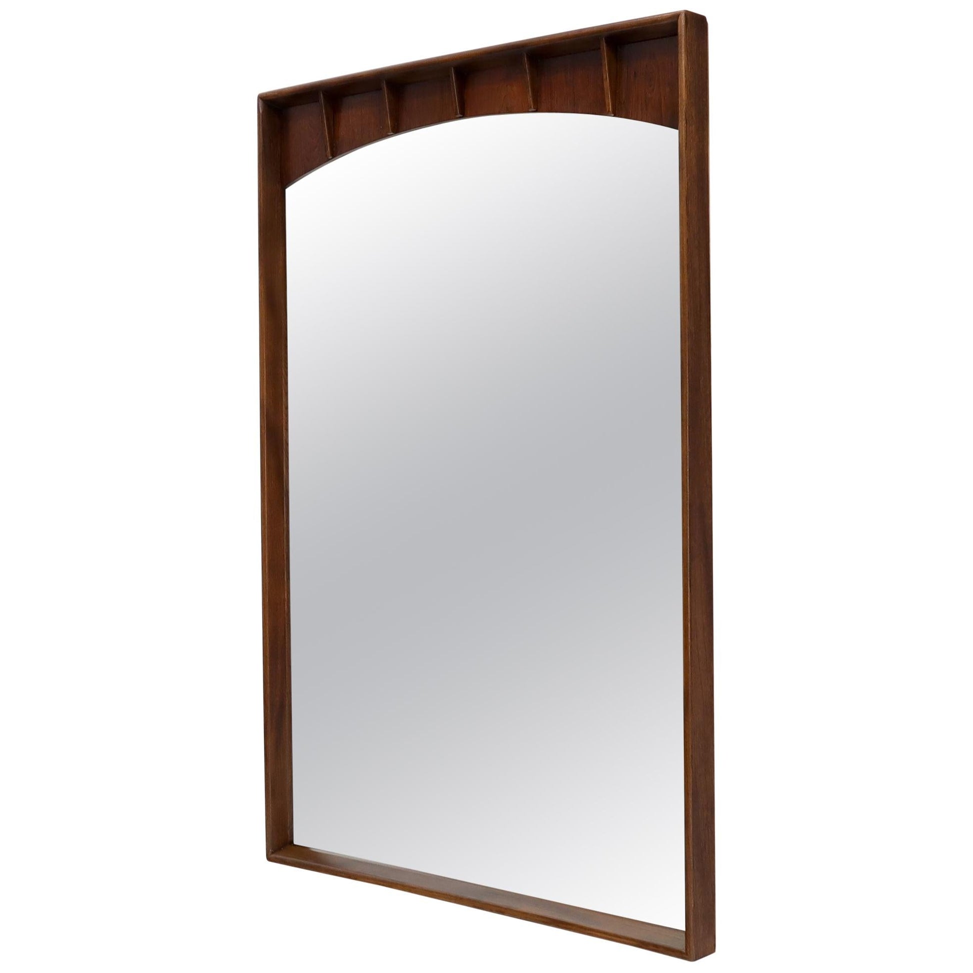 EstablishedLines Large Rectangle Mid-Century Modern Walnut Wall Mirror