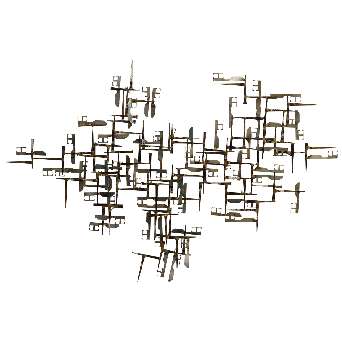 EstablishedLines Large William Bowie Abstract Wall Nail Sculpture