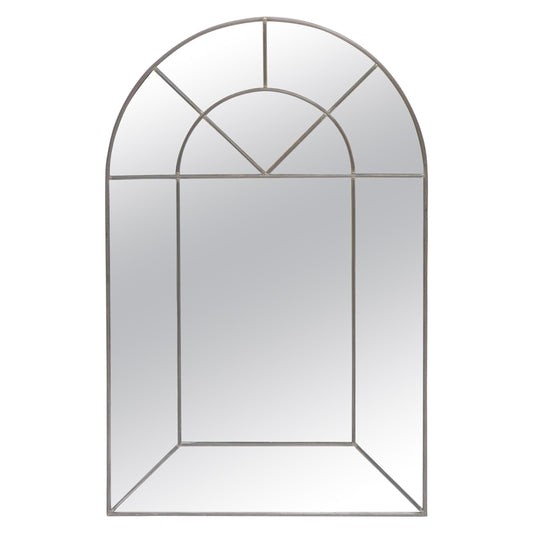 EstablishedLines Large Dome Shape Leaded Glass Wall Mirror Artist Signed and Dated