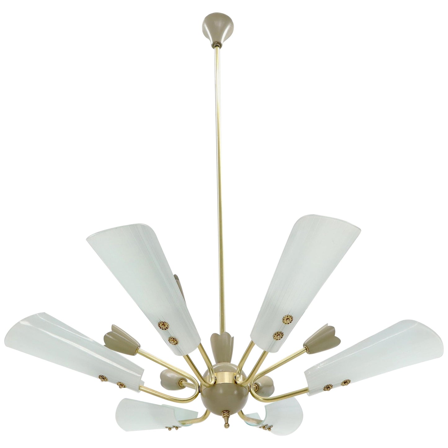 EstablishedLines Fontana Arte Brass Sputnik Chandelier Light Fixture