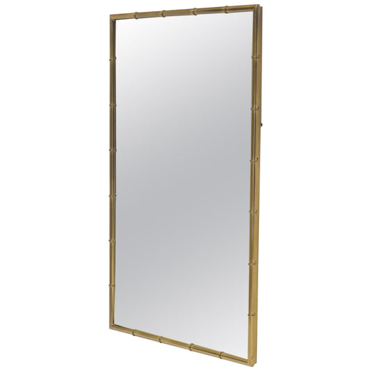 EstablishedLines Faux Brass Bamboo Frame Rectangular Mirror