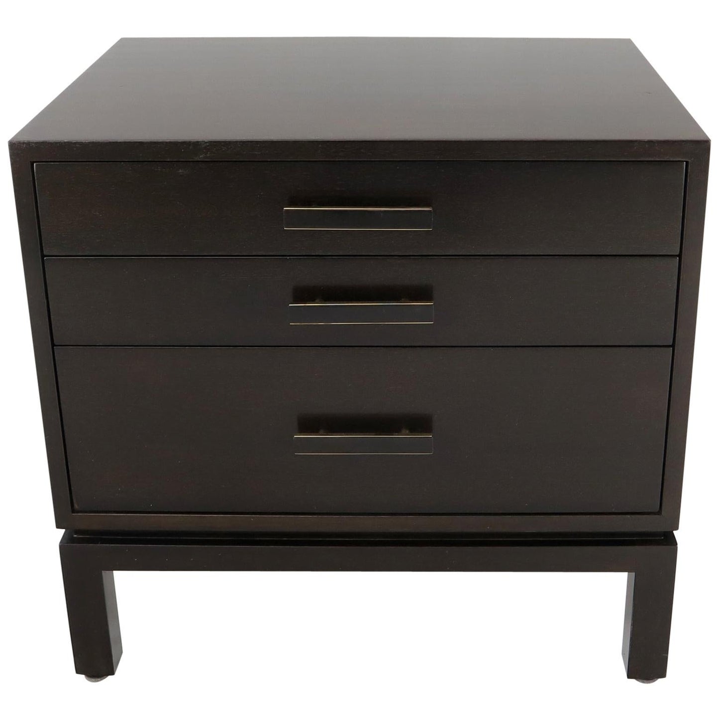 EstablishedLines Harvey Probber 3-Drawer Nightstand Ebonized Espresso Mahogany