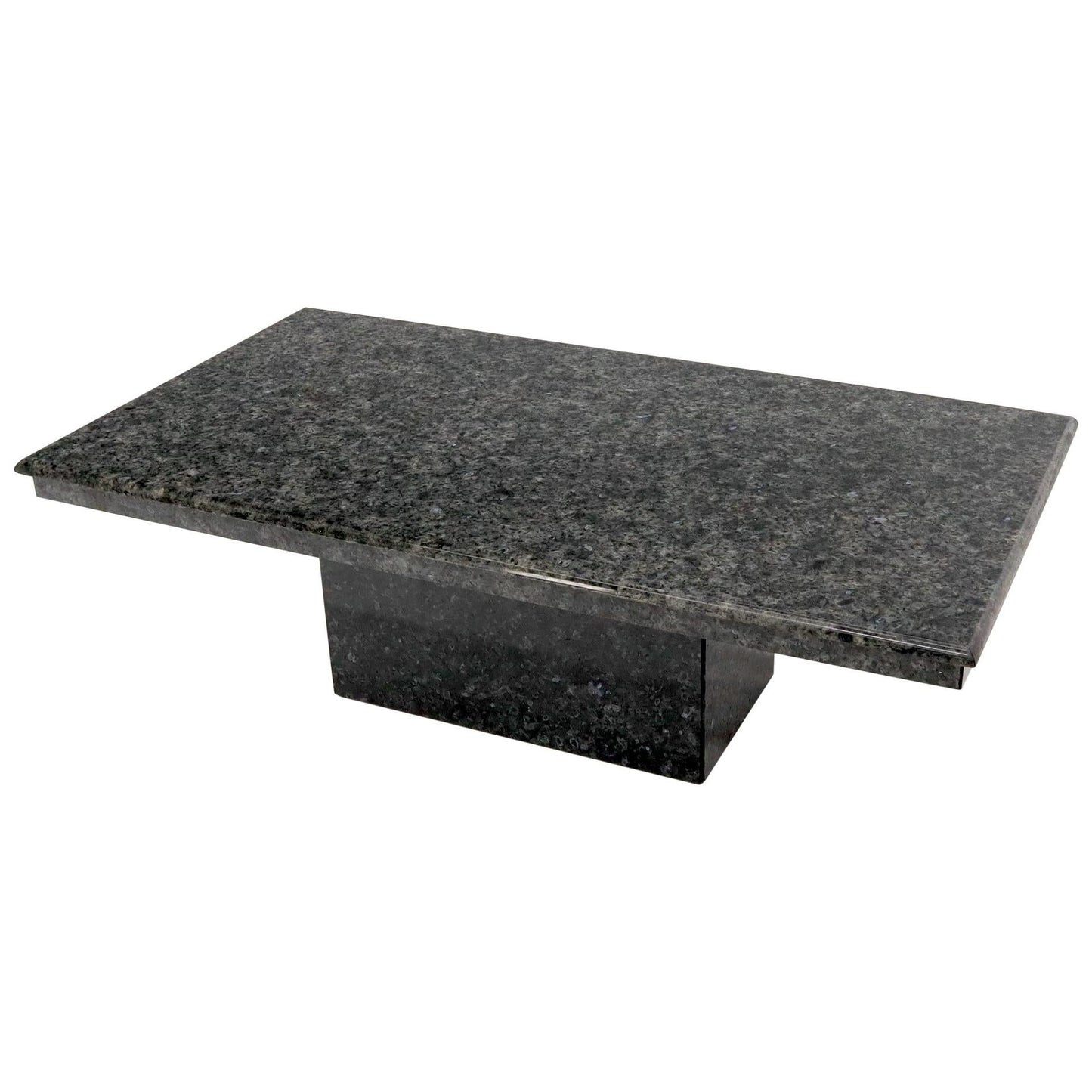 EstablishedLines Medium to Large Black Granite Rectangular Mid-Century Modern Coffee Table