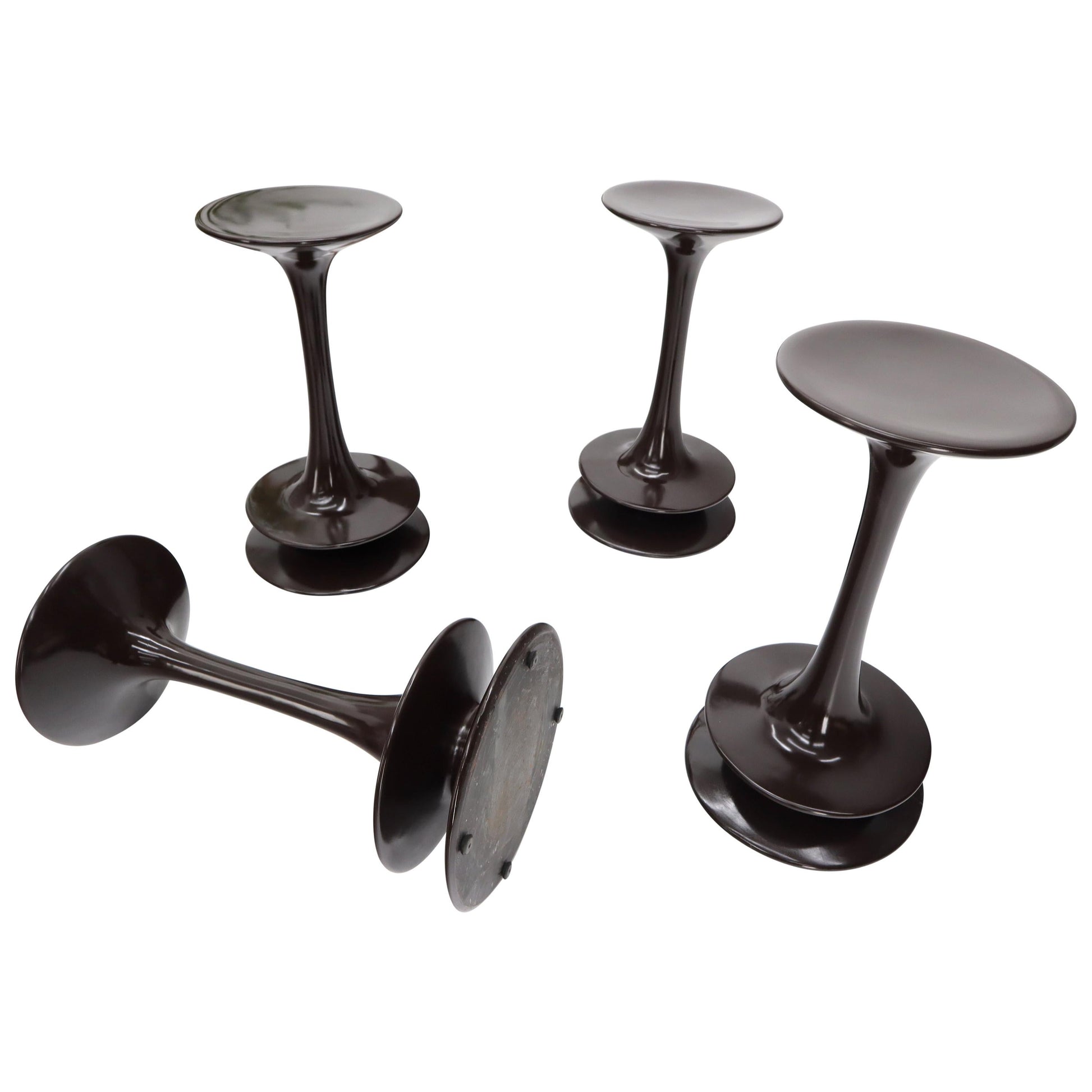 EstablishedLines Set of 4 Rare Polished Weighed Composite Pawn Form Chess Pieces Bar Stool