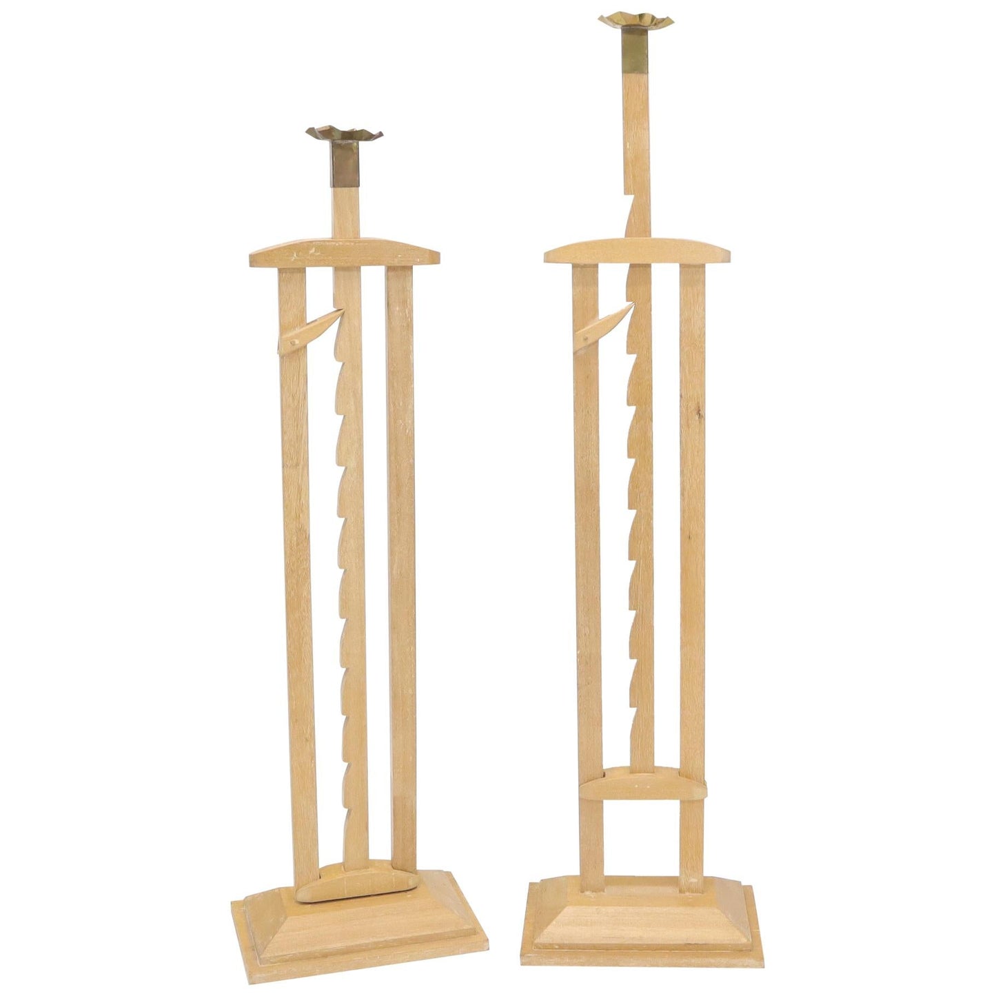 EstablishedLines Pair of Large Oversize Adjustable Candle Holders Sticks
