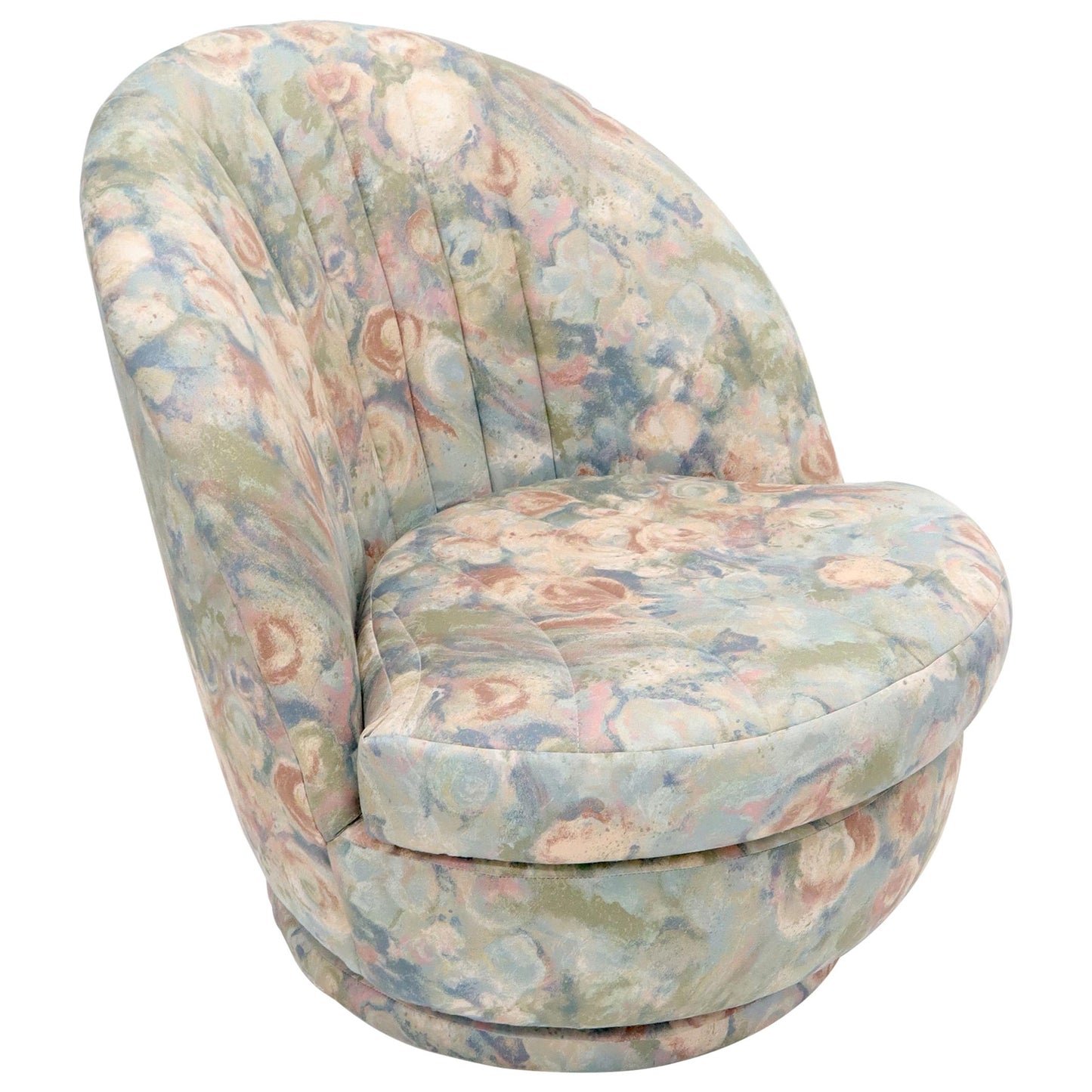 EstablishedLines Thayer Coggin Swivel Scallop Shape Back Tilt Rocking Lounge Chair