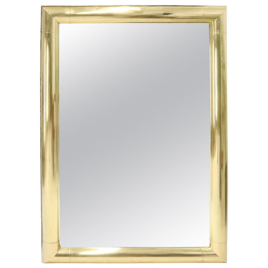 EstablishedLines Large Solid Brass Half Round Profile Frame Rectangular Wall Mirror