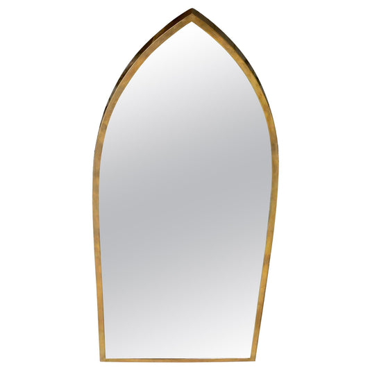 EstablishedLines Solid Brass Profile Dome Shield Shape Curved Wall Mirror