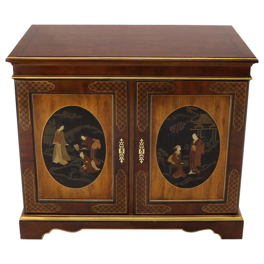 EstablishedLines Painted Chinoiserie Two Doors Server Cabinet by Drexel