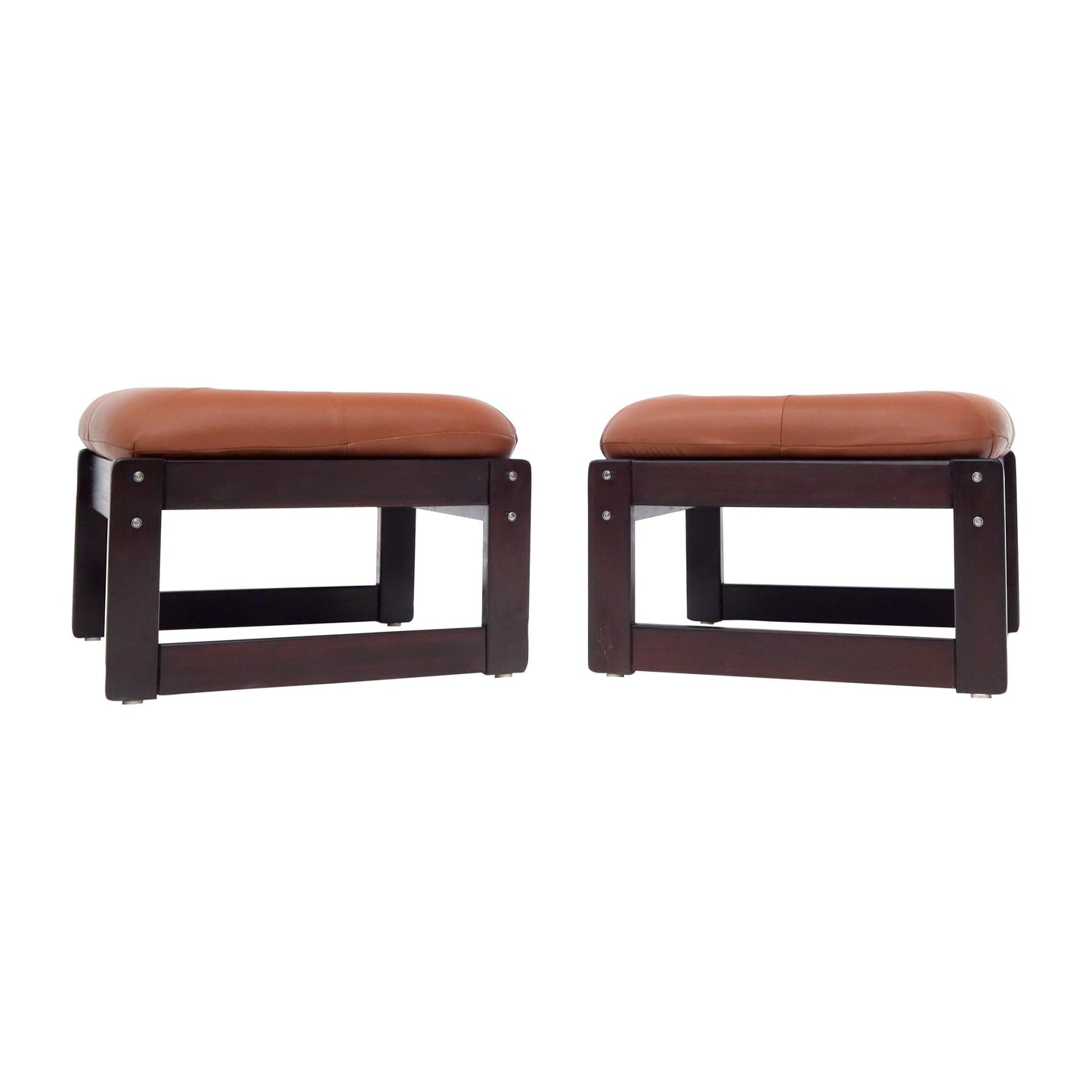 EstablishedLines Pair of Percival Lafer Midcentury Brazilian "MP-97" Stools Foot Rests Ottomans