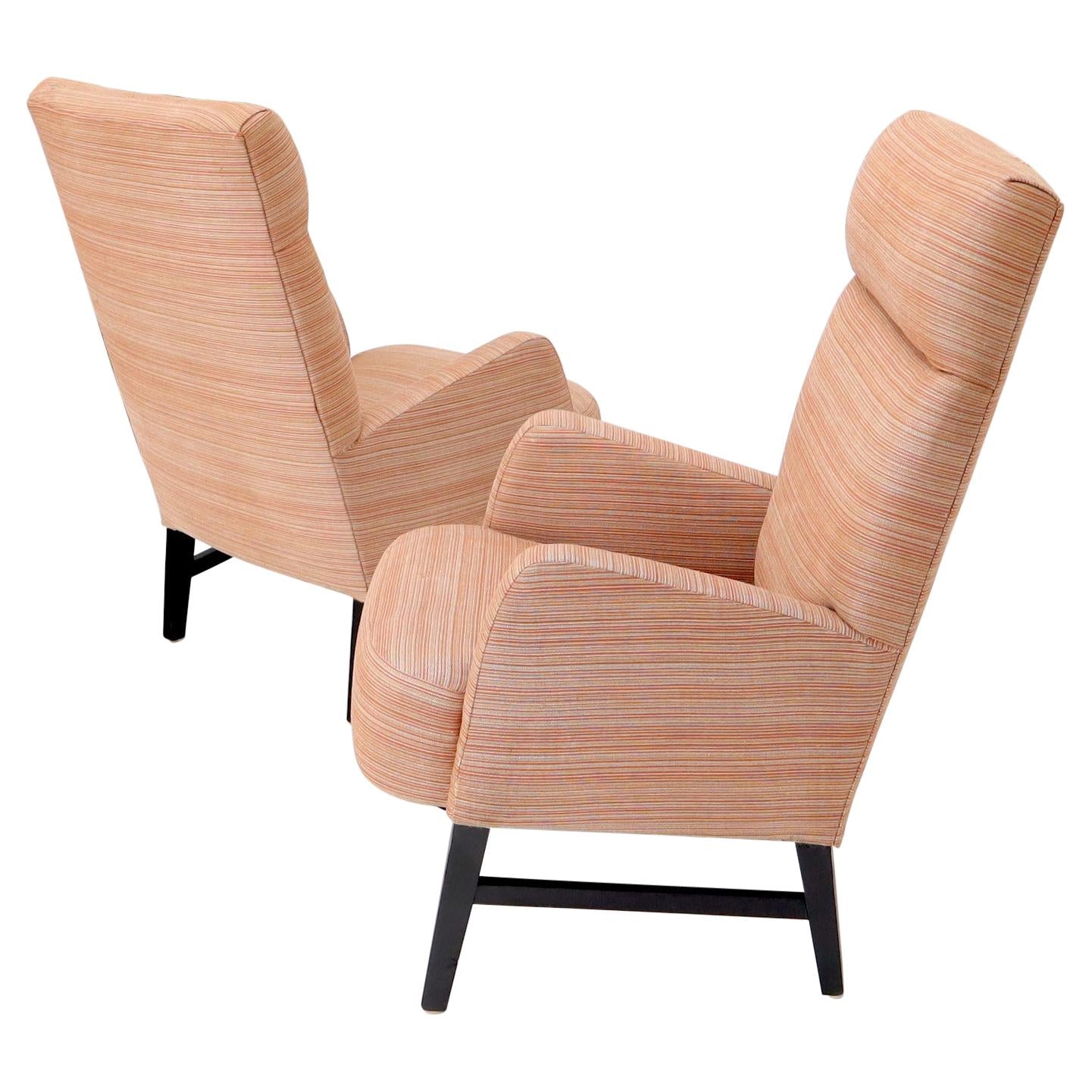EstablishedLines Pair of mid-century modern tall backs lounge chairs