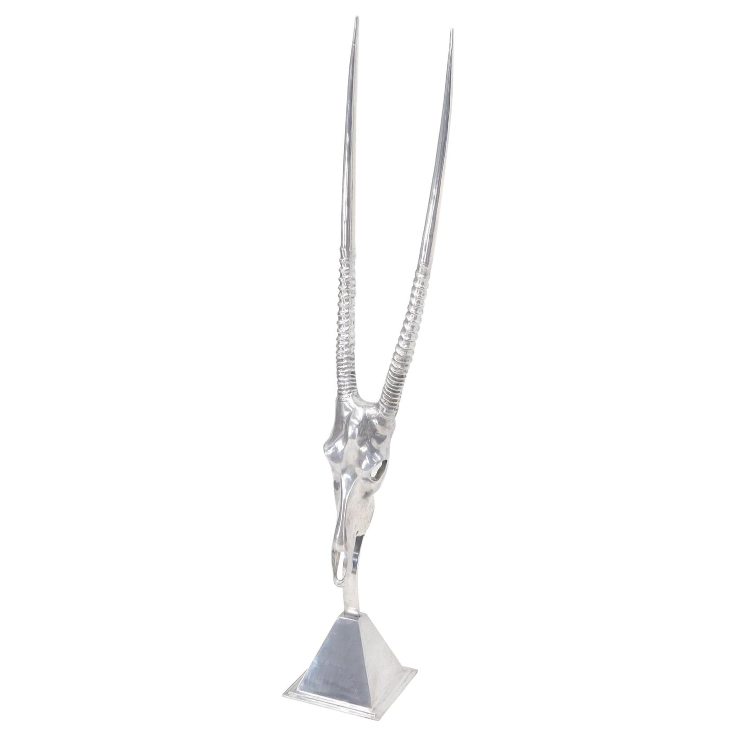 EstablishedLines Vintage Arthur Court Tall Sculpture of a Gazelle in Polished Aluminum