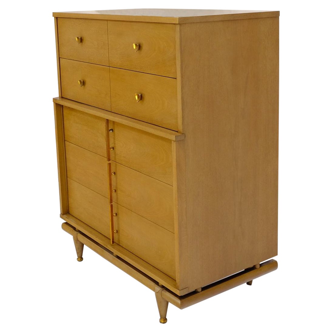 EstablishedLines Mid-Century Modern Floating Base 5 Drawers High Chest Dresser