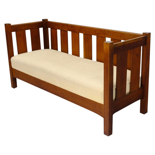 EstablishedLines Massive Mission Oak c. 1920's Sofa Large Bench Sette Loveseat Couch