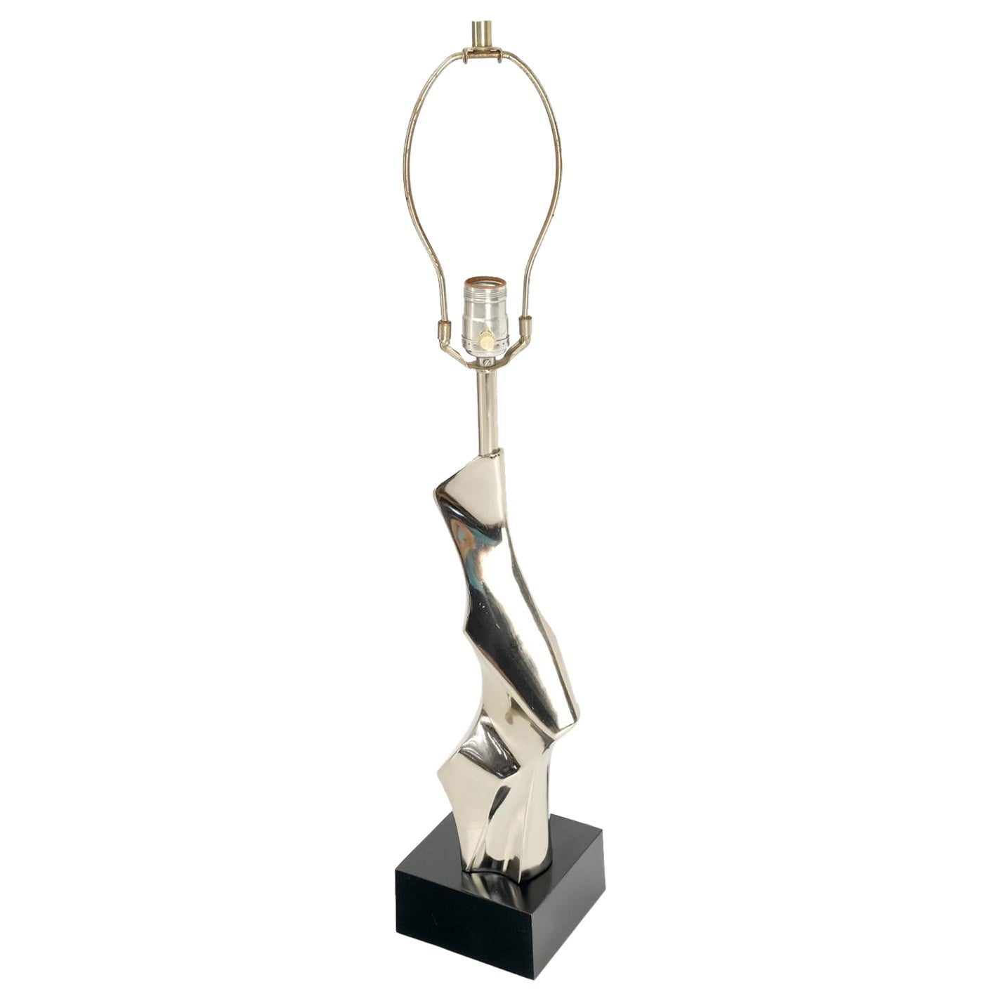 EstablishedLines Abstract Polished Metal Chrome Table Lamp in Style of Picasso