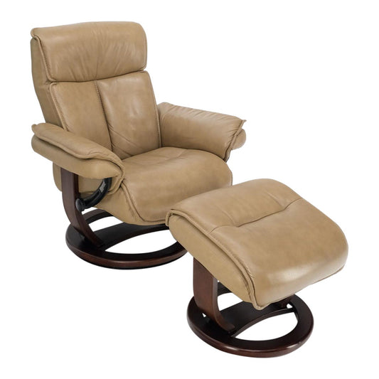EstablishedLines Leather Reclining Chair & Ottoman by Thomasville