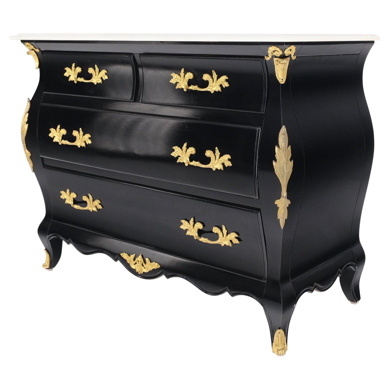 EstablishedLines: Marble Top Black Lacquer Brass Mounts 4 Drawer Bombay Dresser Chest Drawers Mint EstablishedLines: Marble Top Black Lacquer Brass Mounts 4 Drawer Bombay Dresser Chest Drawers Mint