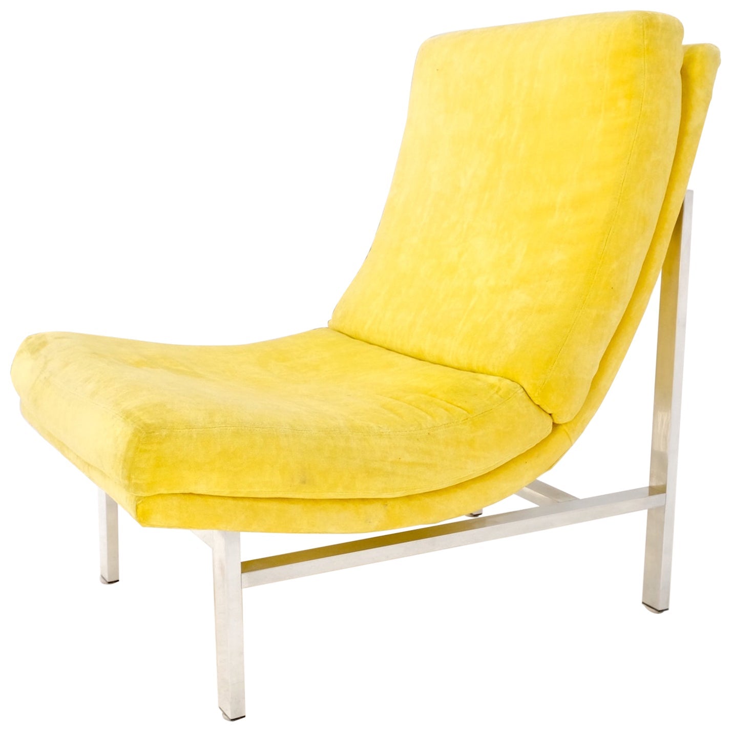 EstablishedLines Mid-Century Modern Aluminum Frame Scoop Seat Lounge Chair Baughman Decor