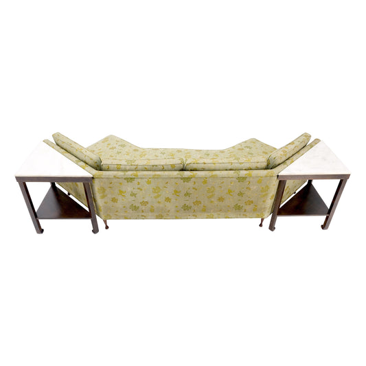 EstablishedLines Wrap Around Mid-Century Modern Sofa W Pair Matching Marble Top Tables Mint!