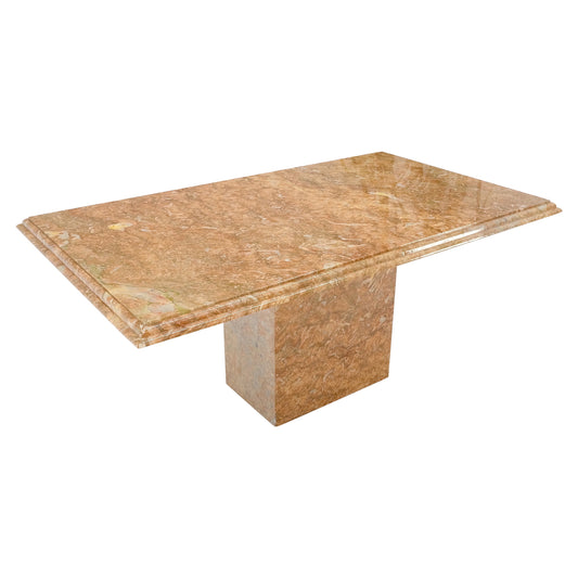 EstablishedLines Rouge Brick Color Single Pedestal Italian Marble Dining Conference Table Mint!