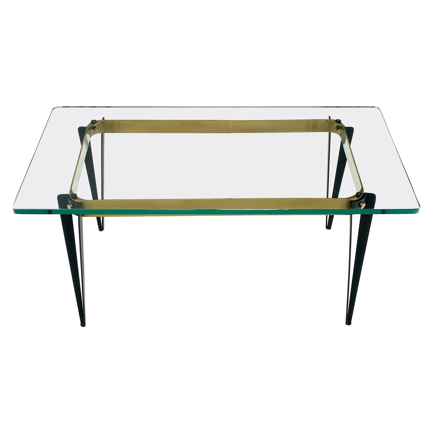 EstablishedLines Petit Fontana Arte Mid-Century Modern Brass & Glass Rectangle Coffee Table Mint!