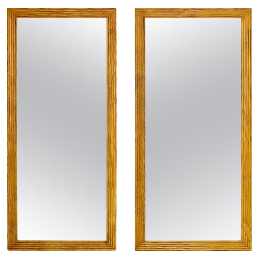 EstablishedLines Pair of Mid Century Modern Rectangle Wall Mirrors by Henredon Mint!