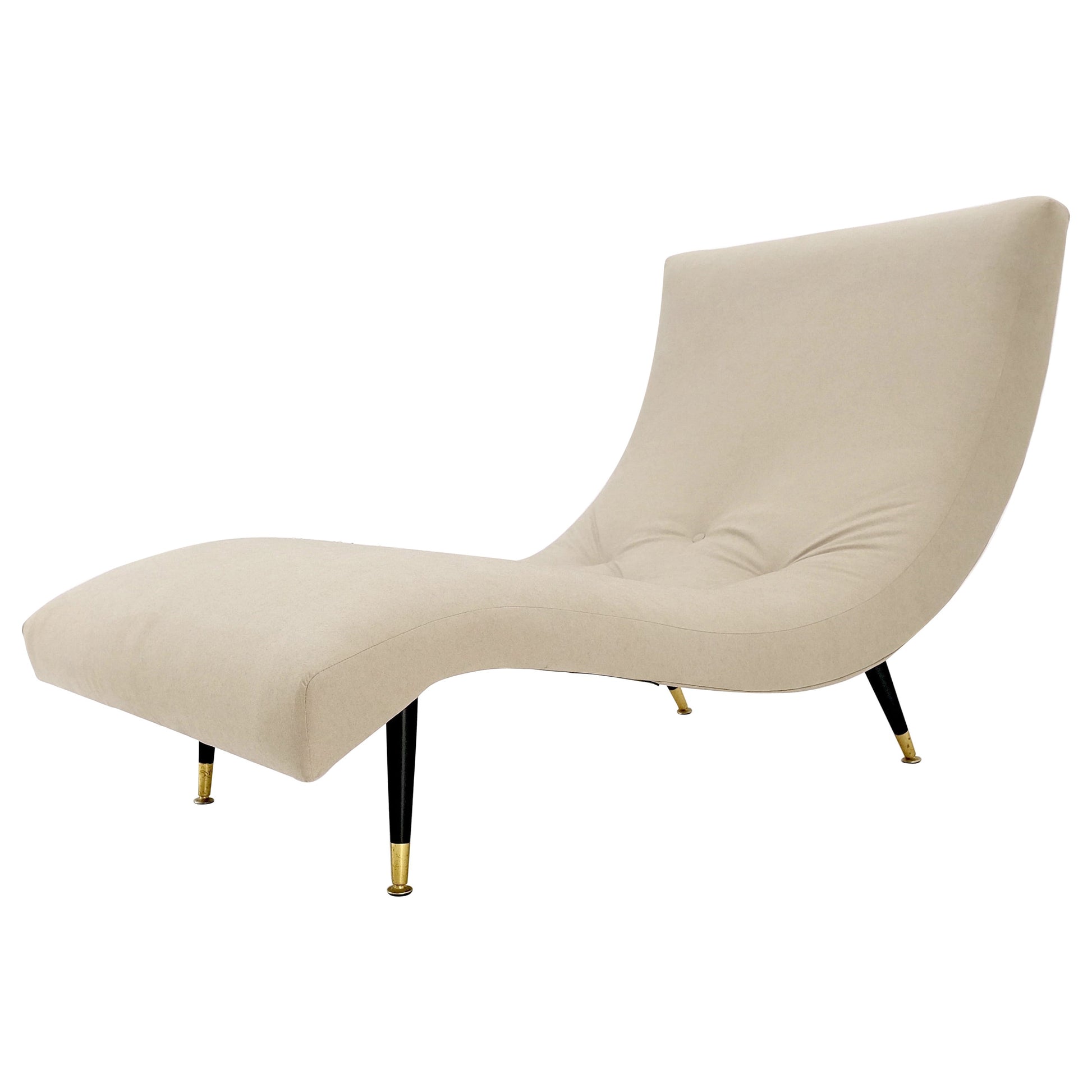 EstablishedLines Vintage Adrian Pearsall Wave Chaise Lounge New  Ultra Suede Alcantara Upholstery