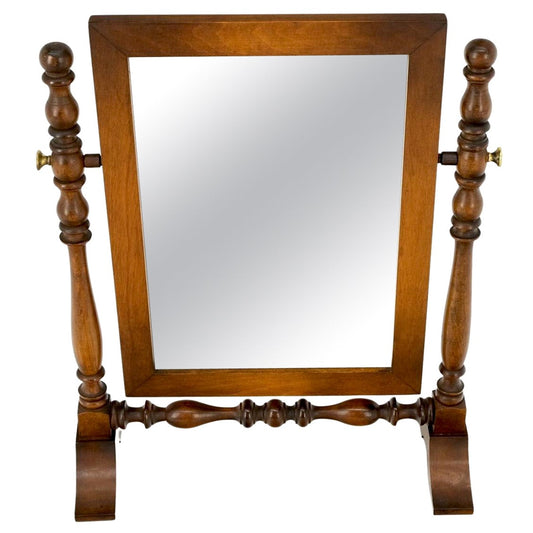 EstablishedLines Country Style Brass & Colonial Maple Shaving Mirror Mint!