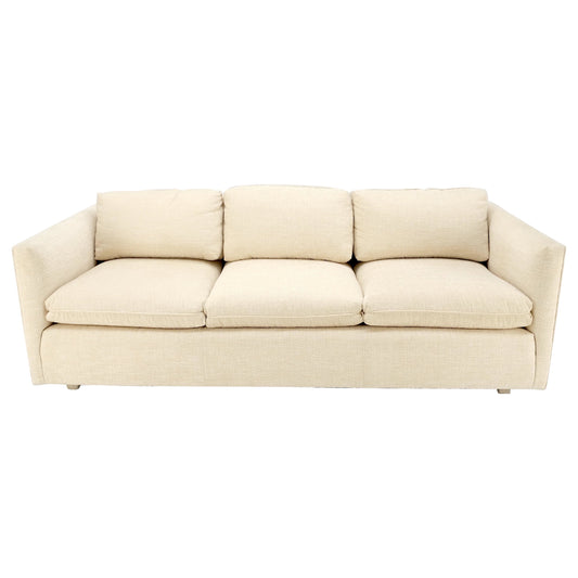 EstablishedLines Custom Design Mid-Century Modern Beige Upholstery Box Shape Sofa Mint!