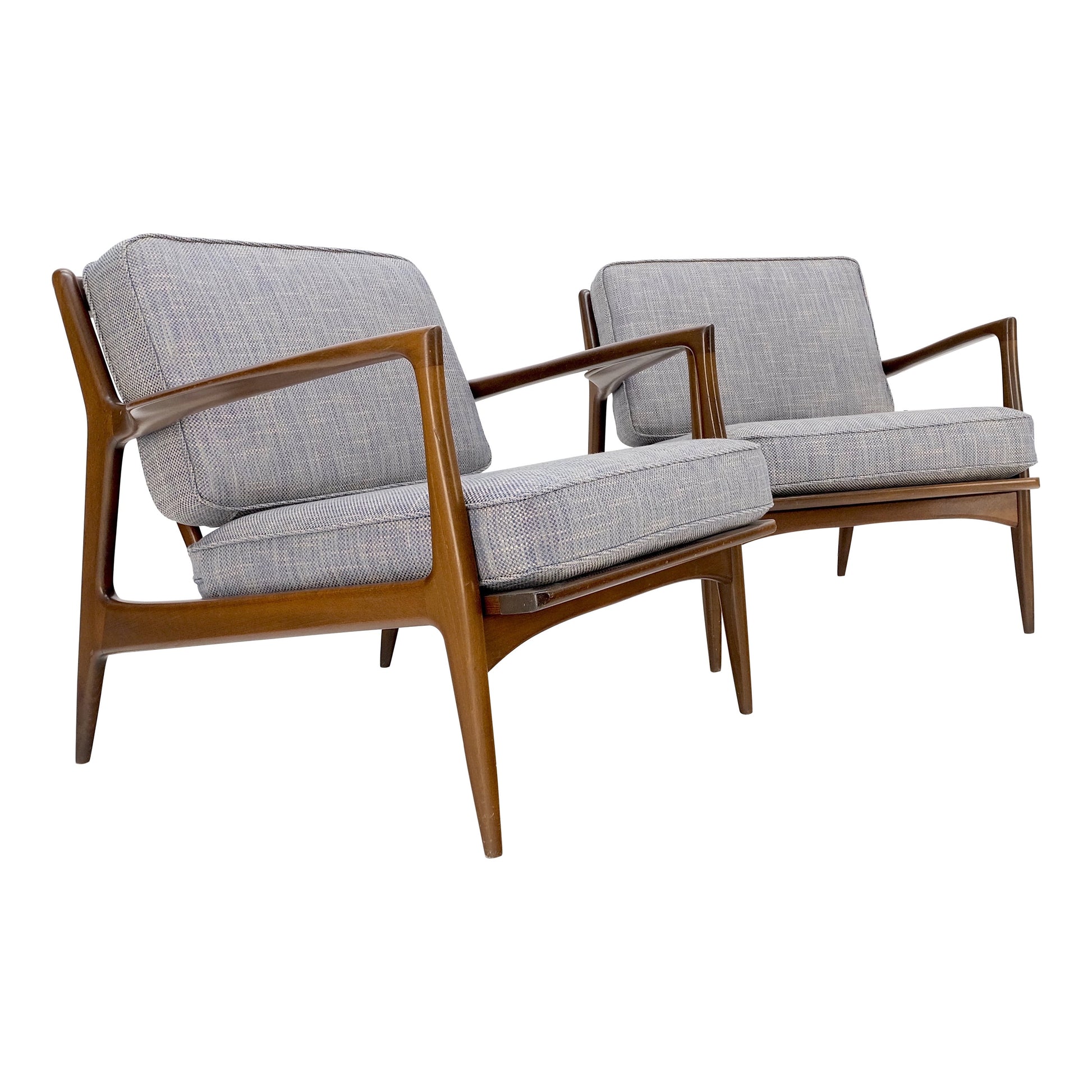 EstablishedLines Pair Kofod Larsen Selig Danish Mid-Century Modern Lounge Chairs New Upholstery