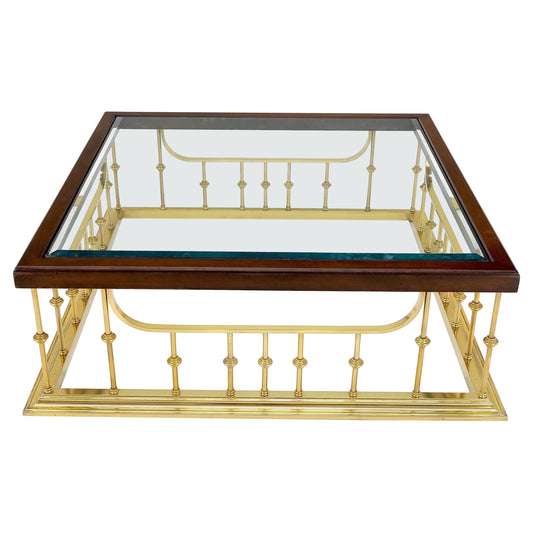 EstablishedLines Fireplace Area Style Metal Base Midcentury Square Glass Top Coffee Table Mint!