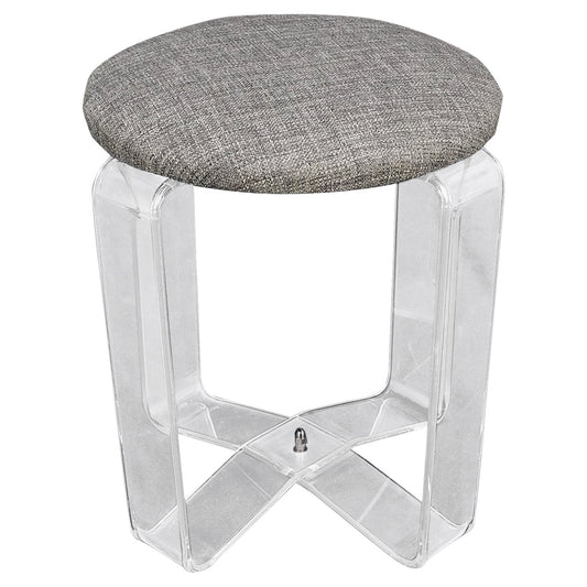 EstablishedLines Bent Lucite Basket Weave Upholstery Piano Stool Bench Mid Century Modern MINT!