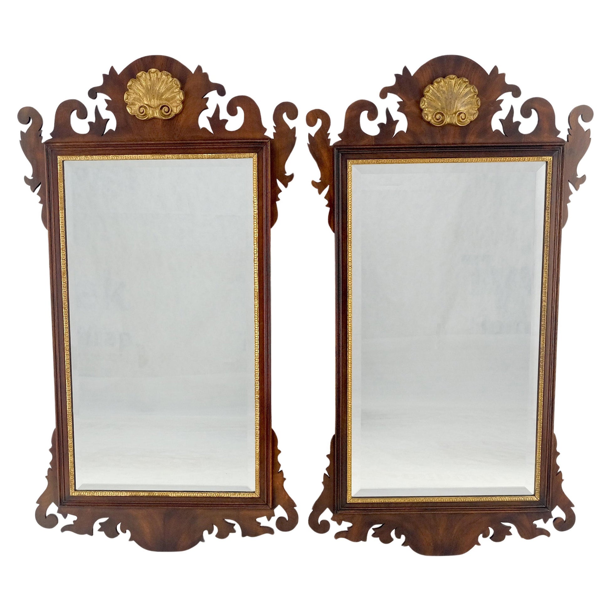 EstablishedLines Pair Flame Mahogany Virginia Galleries Hankel Harris Beveled Wall Mirrors MINT!