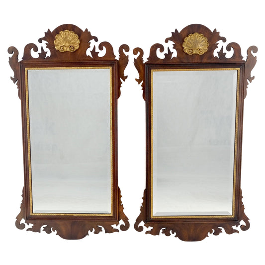 EstablishedLines Pair Flame Mahogany Virginia Galleries Hankel Harris Beveled Wall Mirrors MINT!