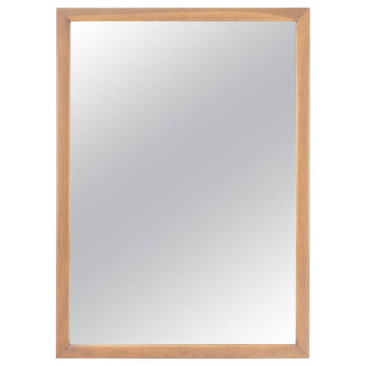 EstablishedLines Large 31x43 Rectangle American Light Walnut Solid Wall Mirror MINT