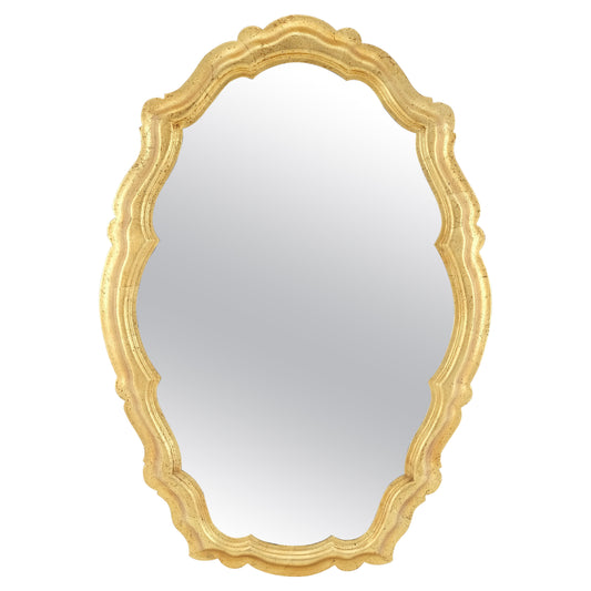 EstablishedLines La Barge Large 33x48 Shield Shape Gold Leaf Gilt Wall Mirror MINT