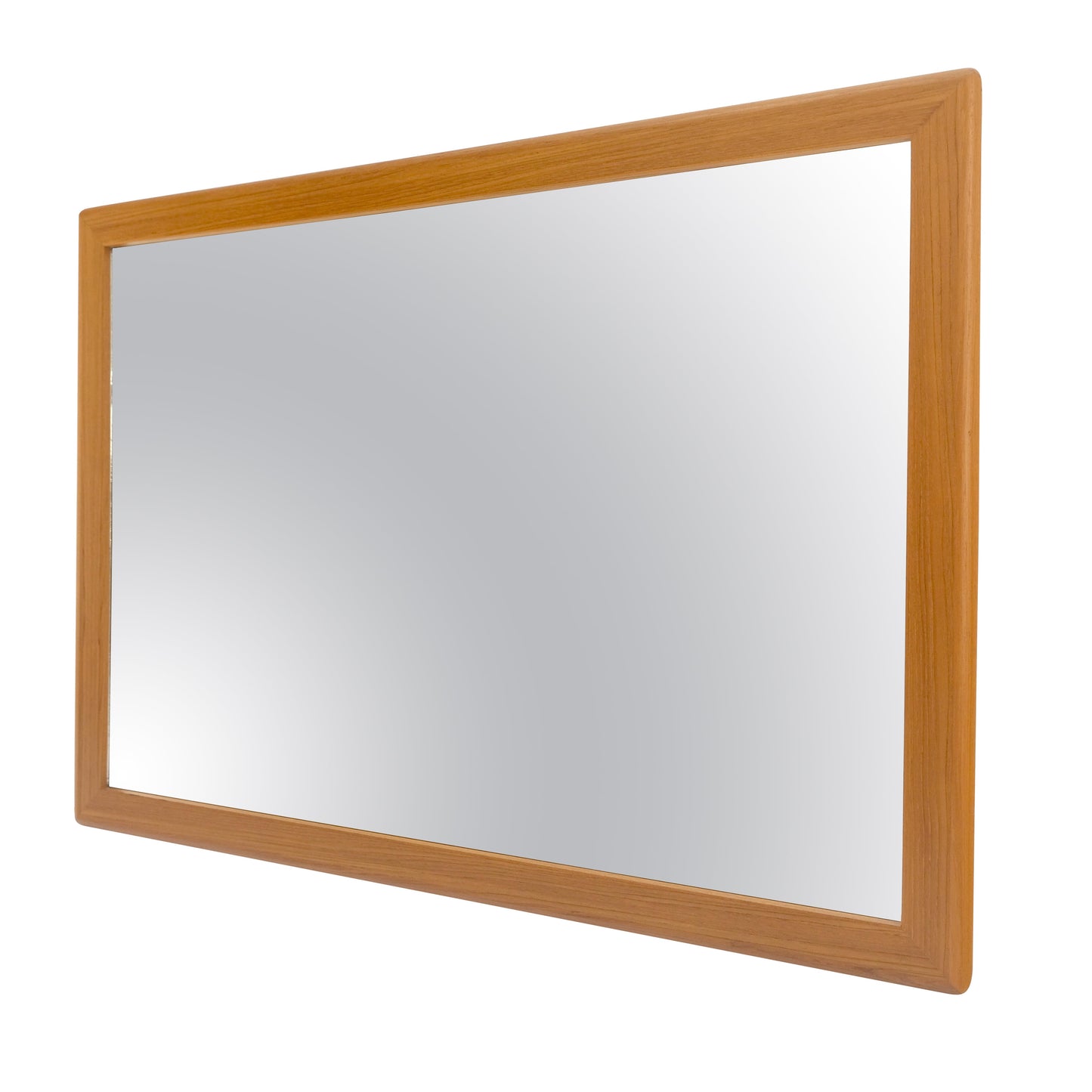 EstablishedLines Solid Teak Frame Danish Mid Century Modern 32x44 Rectangle Wall Mirror Mint!