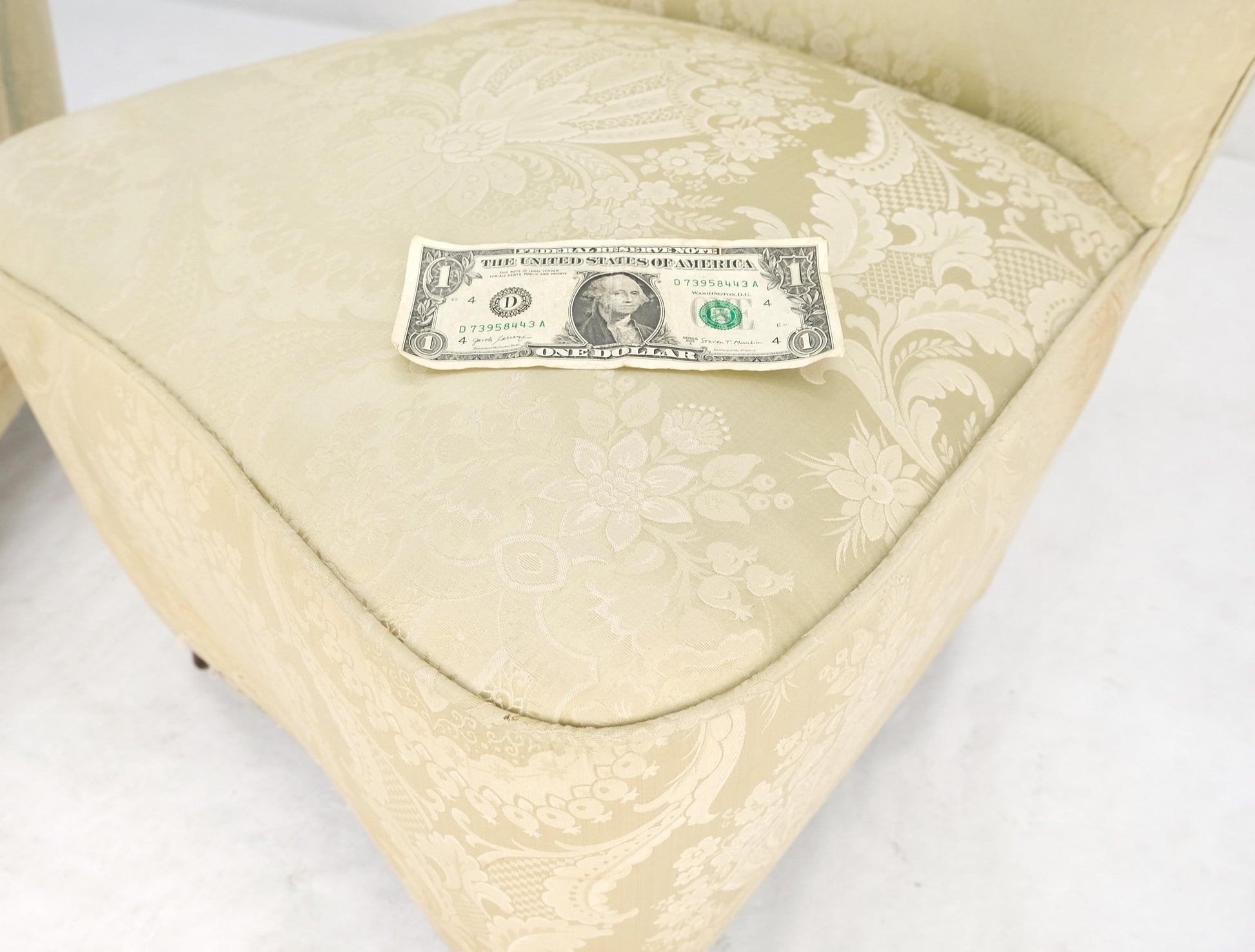 EstablishedLines Pair Italian Mid-Century Modern Extra Tall Back Thick Spring Seats Lounge Chairs