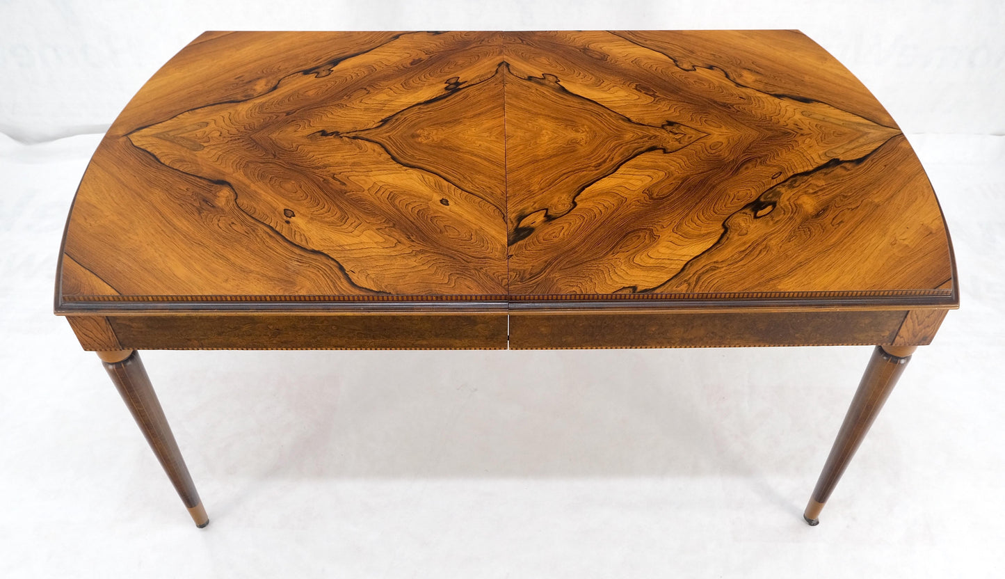 EstablishedLines French Art Deco Phenomenal Rosewood Pattern Compact Dining Table 3 Leaves MINT