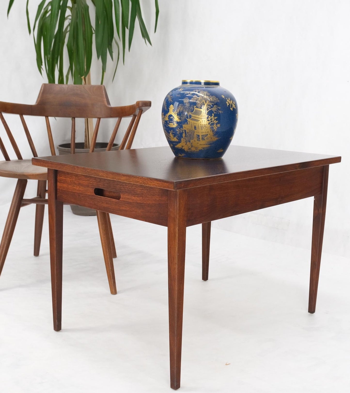 EstablishedLines Knoll Risom One Drawer Oiled Walnut Tapered Legs End Side Table Stand Decor Mint