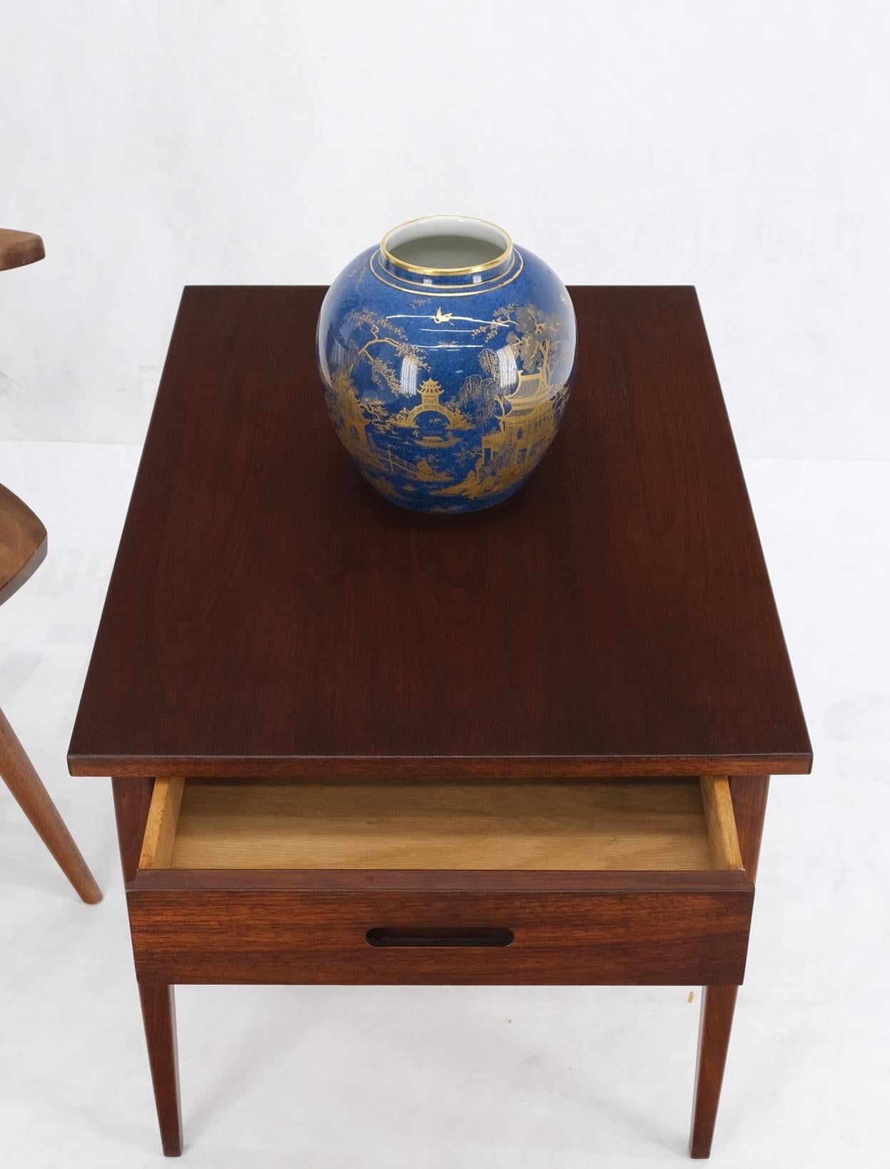 EstablishedLines Knoll Risom One Drawer Oiled Walnut Tapered Legs End Side Table Stand Decor Mint