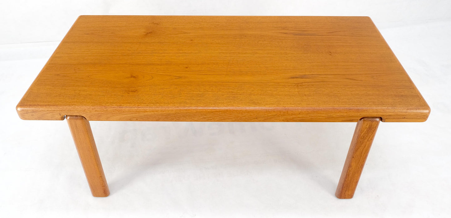 EstablishedLines Danish Mid Century Modern Compact Rectangle Solid Teak Legs Coffee Table MINT
