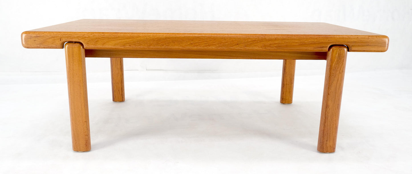 EstablishedLines Danish Mid Century Modern Compact Rectangle Solid Teak Legs Coffee Table MINT
