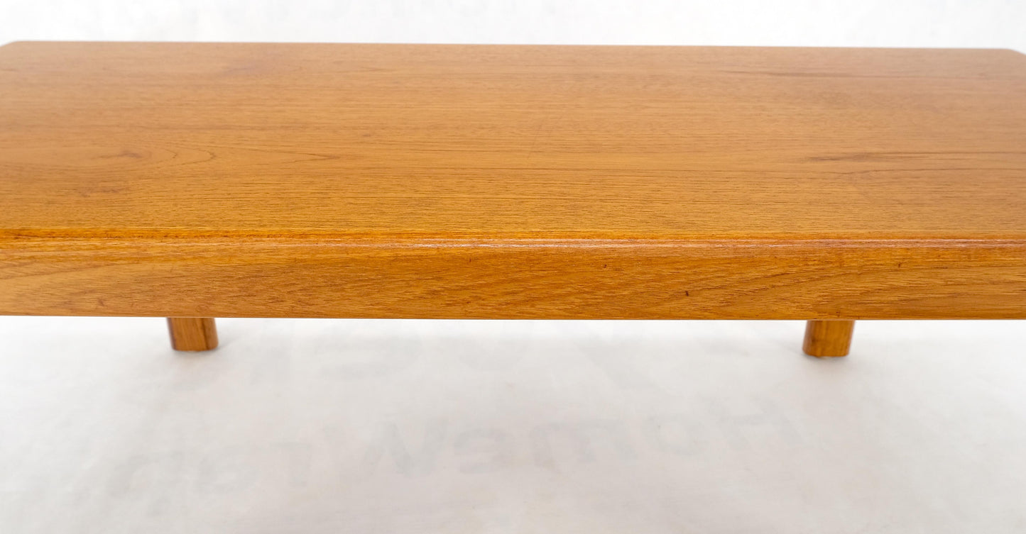 EstablishedLines Danish Mid Century Modern Compact Rectangle Solid Teak Legs Coffee Table MINT