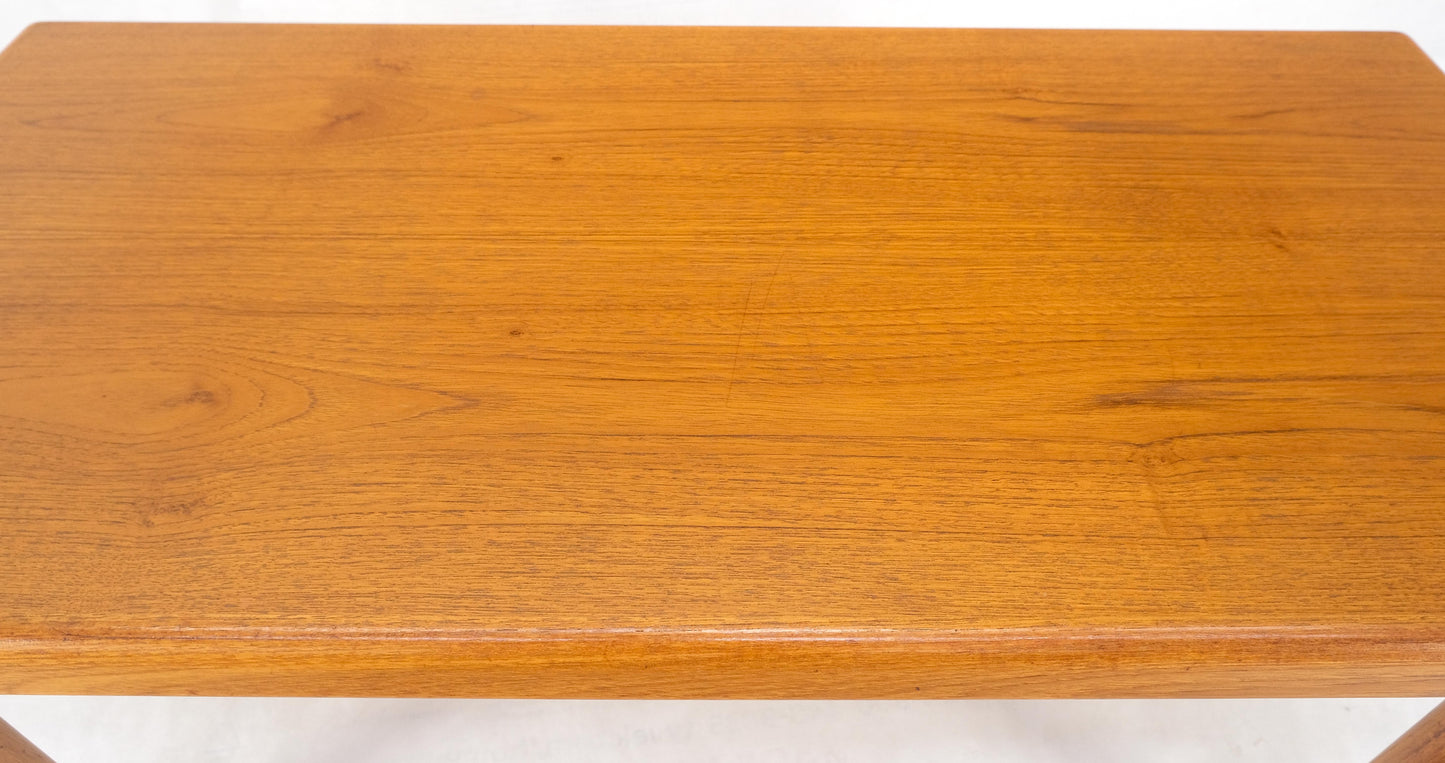 EstablishedLines Danish Mid Century Modern Compact Rectangle Solid Teak Legs Coffee Table MINT