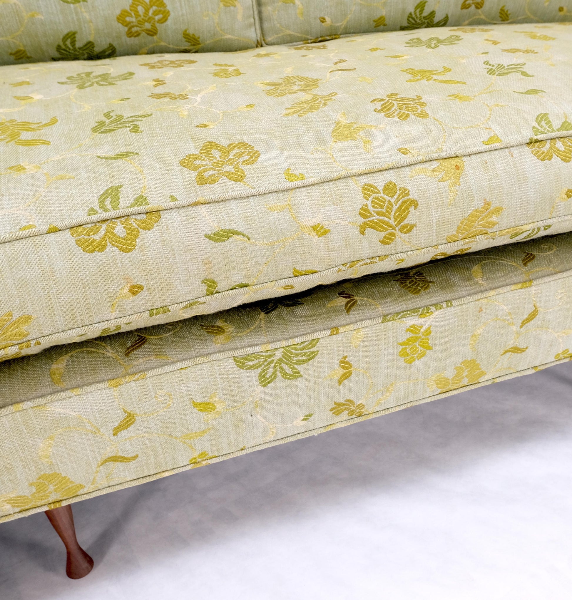 EstablishedLines Wrap Around Mid-Century Modern Sofa W Pair Matching Marble Top Tables Mint!