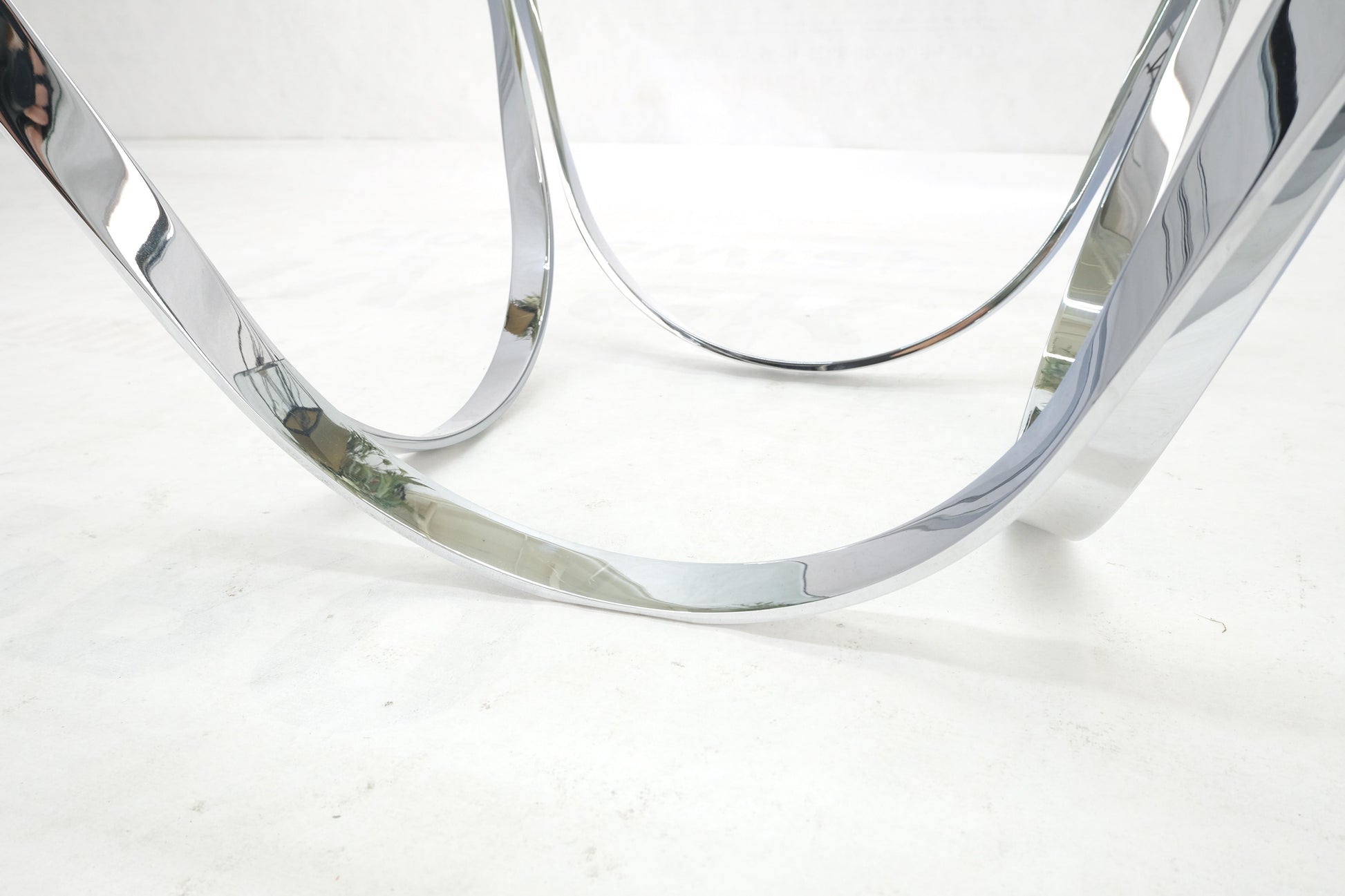 EstablishedLines Roger Sprung 3/4" Beveled Glass Chrome Base Mid Century Modern Coffee Table MINT