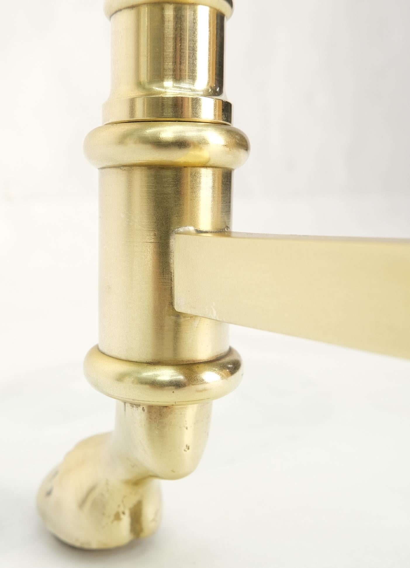 EstablishedLines Large Oval Solid Brass Glass Top Hoof Feet Italian Coffee Table